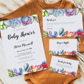 Succulente cactus waterverf Baby shower welkom Spandoek