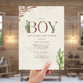 Cactus Book Request Baby shower All In One Uitnodiging