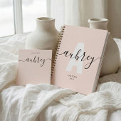 Monogram Kalligrafie Girly Blush Pink Planner