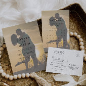 Calligrafie Rug & Front Formal Photo Wedding Kaart