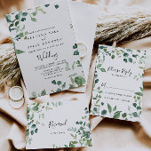 Kalligrafie Script Foliage Housewarming Party Kaart