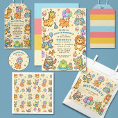 Calling All Party Animals ZOO Kids' 1st Birthday  Kaart