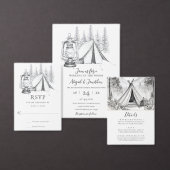 Rustieke Glamping Camping Mountain Forest bruiloft Save The Date (Personaliseer de collectie van deze zelfstandige maker.)