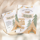 Camping Outdoor Avontuur Jongen Verjaardagsfeestje Papieren Bordje