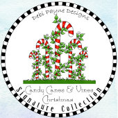 Candy Canes en Vines Kerstservet Servetten