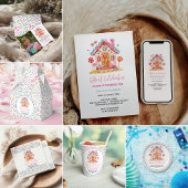 Candyland Zoete Viering Kinderverjaardagsfeestje Bedankkaart