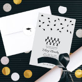 Cap Toss Pink & Blush Graduation Announcement Kaart