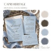 Blauw & Bruin Oud Geld Kust Bruiloft Save The Date