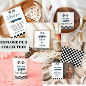 Auto Race Baby shower Dank u kaart