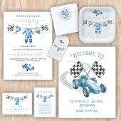Auto Racing Boy Baby shower Papieren Bordje