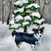 Cardigan Welsh Corgi Kerstmis Grosgrain Lint