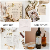 Minimale Boho Wildflower | Bruiloft Monogram Ronde Sticker