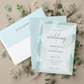 Boho Waterverf blauw gepersonaliseerd Uitnodigingen Wikkel (Personaliseer deze collectie van deze onafhankelijke maker. Test)