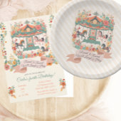 Bloemen Carrousel Paard Custom Meisjes Kussen