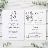 Cartoon bruid bruidegom liefde nota Verloving brui Post-it® Notes (Personaliseer de collectie van deze zelfstandige maker.)