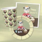 Knop voor de gebeurtenis Happy Easter-eiverschilde Vierkante Button 5,1 Cm