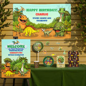 Dinosaurus Jurassic Prehistorische Fun Cartoon Ver Spandoek