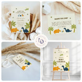 Schattigee Cartoon dinosaurus Baby shower Poster