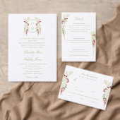 Cascading Floral Monogram Crest Wedding Kaart (Personaliseer de collectie van deze zelfstandige maker.)