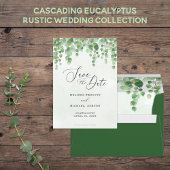 Elegant Waterverf Eucalyptus Greenery Gold Accent Informatiekaartje