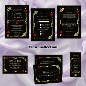 Glam Gatsby Casino Vegas Wedding Reception Informatiekaartje