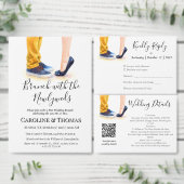 Casual bruiloft moderne script paar illustratie informatiekaartje (Personaliseer de collectie van deze zelfstandige maker.)