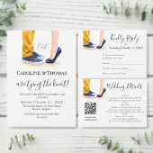 Casual repetitie bruiloft chique paar illustratie kaart (Personaliseer de collectie van deze zelfstandige maker.)