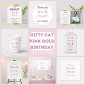 Kitty Cat Pink and Gold Birthday Party Spandoek