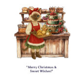 Cat Christmas Bakery thema voor kattenliefhebbers Briefkaart