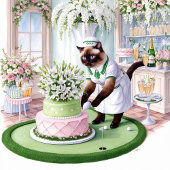 Golfbal met bloemen servet