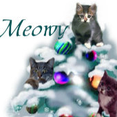Meowy Kerstmis Satijnen Lint