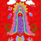 Groen Vrolijk Kerstfeest Onze Lieve Vrouw van Guad Notitiekaartje