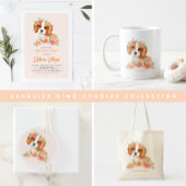 Cavalier King Charles Spaniel Peach Verjaardag Ronde Sticker