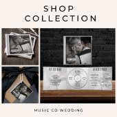 Muziek-cd Hoesje Black Wedding All In One Drieluik Uitnodiging