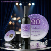 Pretty Falling Purple Glitter 20th Birthday Groot Cadeauzakje