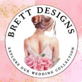 Moderne Waterverf Trouwjurk Vrijgezellenfeest Sparkling Wijnetiket