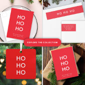 Ho Ho Ho | Eenvoudig rood Kerstmis met minimale mi Feestdagen Kaart