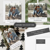 Trendy Kerstmis | Moderne, stijlvolle, minimale fo Feestdagenkaart