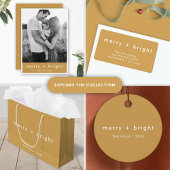 Merry en Bright | Eenvoudig wit en Gold minimalist Bedankjes Labels