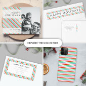 Stripe patroon | Moderne kleurrijke kerstkaf Metalen Ornament