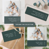 Minimale Kerstmis | Modern Stijlvol bos groen Bedankjes Labels