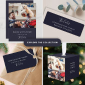 Maakt spirits helder | Navy Blue-kerstfoto Ornament Kaart