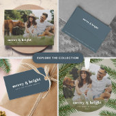 Merry en Bright | Stijlvolle moderne fotografieën Feestdagenkaart