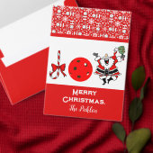 Pickleball Christmas Joy Blauwe en Witte Sneeuwbal Latte Mok (Personaliseer de collectie van deze zelfstandige maker.)