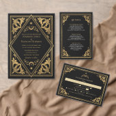 Zilveren Hemelse Art Nouveau Tarot Gotische bruilo RSVP Kaartje (Personaliseer de collectie van deze zelfstandige maker.)