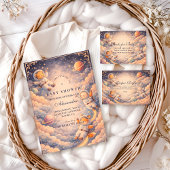 Celestial Astronaut Neutral Space Baby Shower Kaart