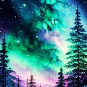 Celestial Aurora Borealis Noorderlicht Bruiloft Menu