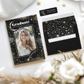 Hemelse Maan en Sterren Afstuderen Foto Afstuderen Folie Uitnodiging