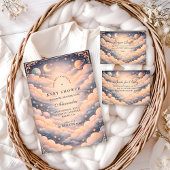 Celestial Clouds Stars Baby Shower Diapper Raffle Informatiekaartje