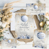 Celestial Gold Sun, Blue Moon Rozen Gouden Sterren Sleutelhanger